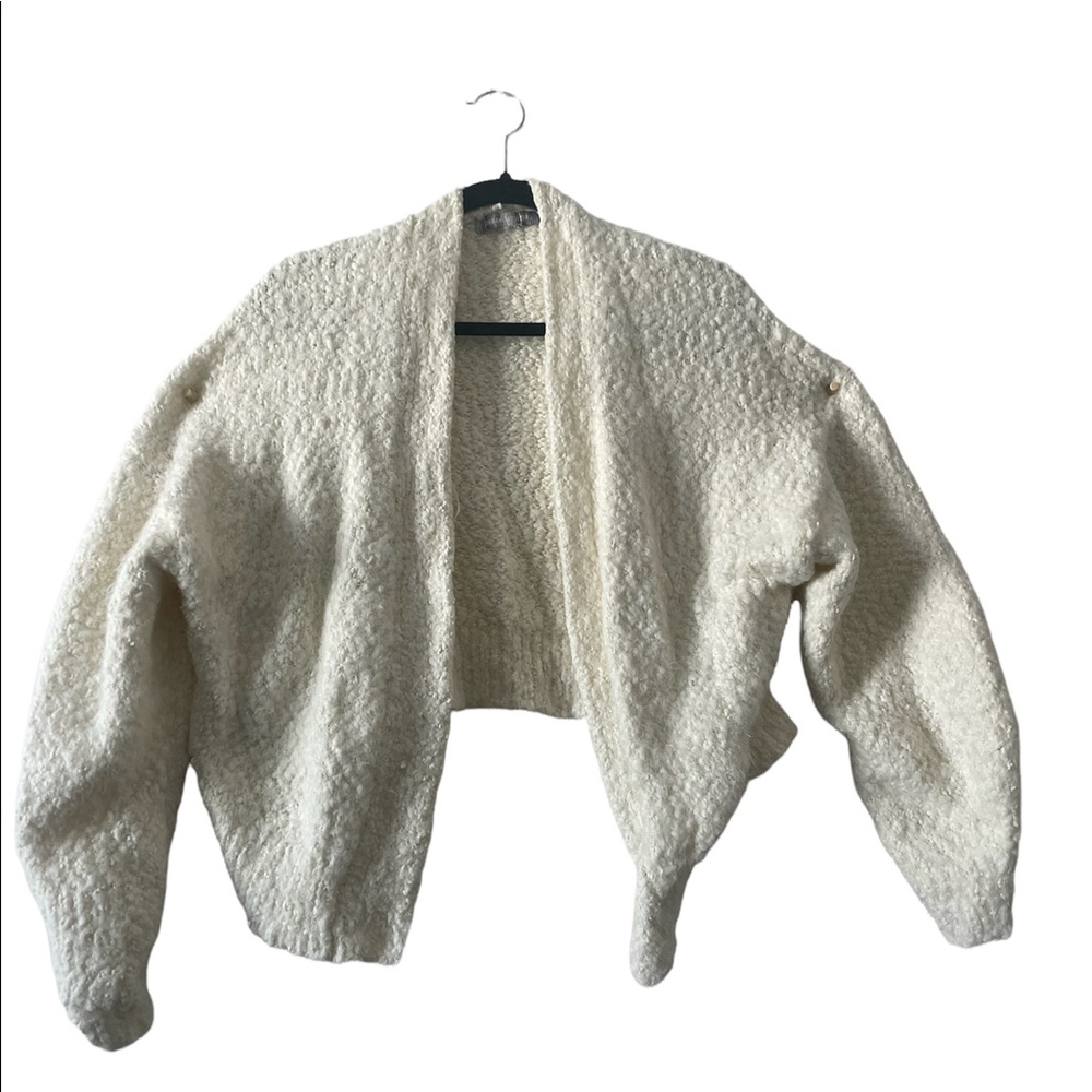 White fuzzy sweater